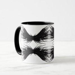 ヴィース 抽象的な黒い翼 アルコールインクアート マグカップ