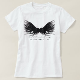 ヴィース 抽象 黒い翼 アルコールインクアート Tシャツ