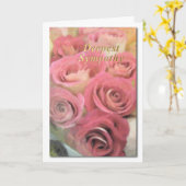 ヴィーテン悔やみや弔慰ピンクローゼス カード (黄色い花)