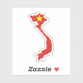 ヴィートệナムの地図/国旗 シール (シート)