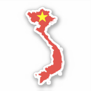 ヴィートệナムの地図/国旗 シール