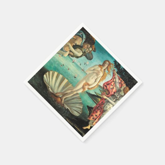 ヴィーナスの誕生- Botticelliによるクラシックアート スタンダードカクテルナプキン (角)