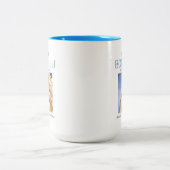 ヴィーナス絵画の植物学誕生と画家の略歴 ツートーンマグカップ (中央)