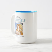 ヴィーナス絵画の植物学誕生と画家の略歴 ツートーンマグカップ (正面左)