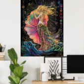 ヴィーナス誕生アールヌーボーファンタジー ポスター (ホームオフィス)