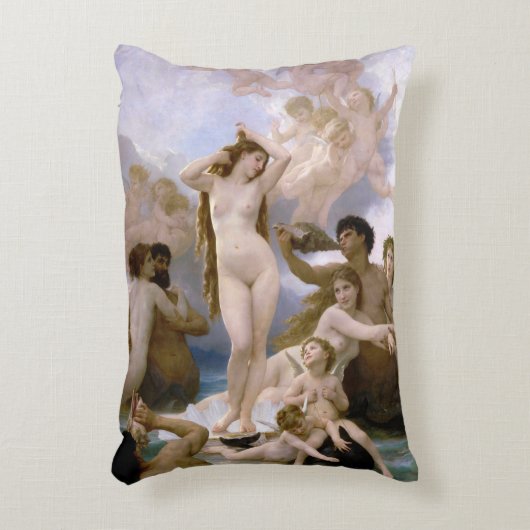 ヴィーナス誕生byウィリアム・アドルフィ・ブーゲロー アクセントクッション (正面(垂直))