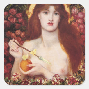 ヴィーナスVerticordia (by Dante Gabriel Rossetti) スクエアシール