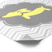 ヴィーナー・ドッグのベビーアート イエロー 男女兼用 犬 ポスター (角)