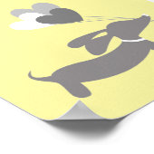 ヴィーナー・ドッグのベビーアート イエロー 男女兼用 犬 ポスター (角)