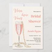 ヴィーノビウズピンククリームブライダルシャワー 招待状 (正面)