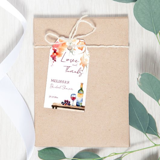 ヴィーノ前誓いワイナリーブライダルシャワーの好意 ギフトタグ