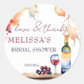 ヴィーノ前誓いワイナリーブライダルシャワーの好意 ラウンドシール (正面)