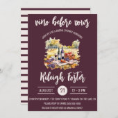 ヴィーノ前誓い、ワイン、ピクニック、ブライダルシャワー 招待状 (正面/裏面)