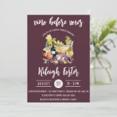 ヴィーノ前誓い、ワイン、ピクニック、ブライダルシャワー 招待状 (スタンド正面)