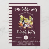 ヴィーノ前誓い、ワイン、ピクニック、ブライダルシャワー 招待状 (正面/裏面)