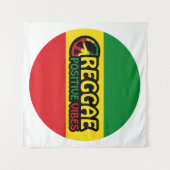 ヴィーブとレゲエ前向きフラグ付きレゲエミュージック タペストリー (正面(横))