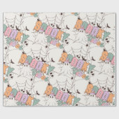 ヴィーブ不気味ストレンディーパステルレトロ幽霊ハロウィーン ラッピングペーパー (フラット)