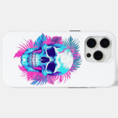 ヴェイパーウェーブ風フラワースカル Case-Mate iPhoneケース (裏面 (横))