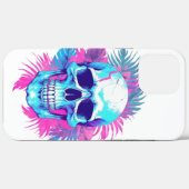 ヴェイパーウェーブ風フラワースカル Case-Mate iPhoneケース (裏面 (横))