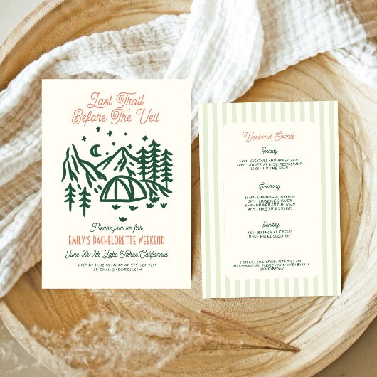ヴェイルでの独身パーティーの前の最後のトレイル 招待状