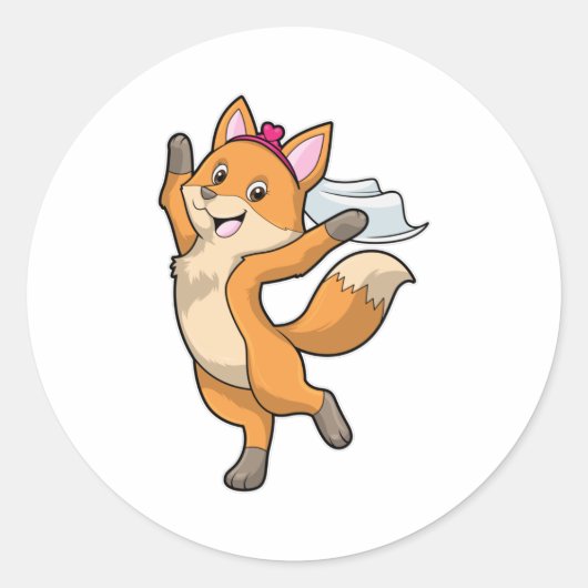 ヴェイルとハートの花嫁の狐 ラウンドシール (正面)