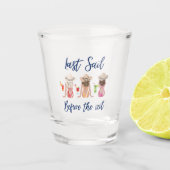 ヴェイルの前の最後の航海 ブライズメイド パーティー 青 ショットグラス (正面)