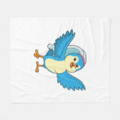 ヴェイルをまとった花嫁としての鳥 フリースブランケット (正面(横))