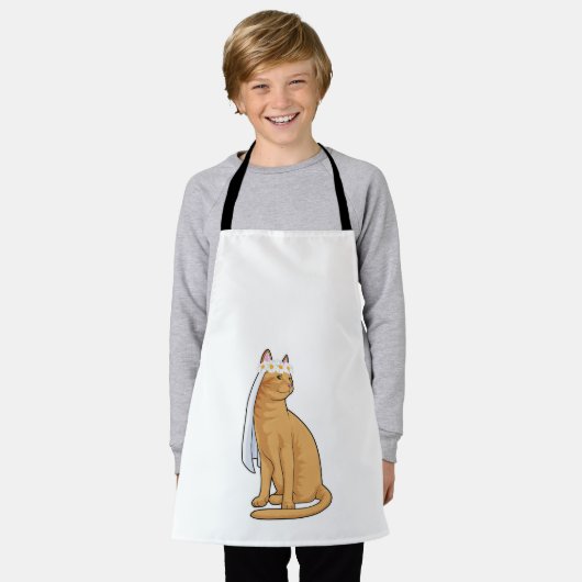 ヴェイルを被った猫の花嫁 エプロン (着用した状態)