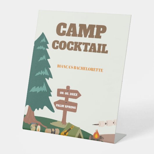 ヴェイルキャンプカクテルサインの前の最後の道 台座サイン (正面)