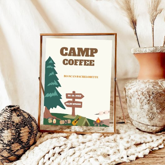 ヴェイルキャンプコーヒーの看板の前の最後の道 ポスター