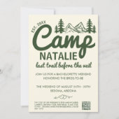ヴェイルキャンプ前の最後のトレイルバチェロレッテ 招待状 (正面)