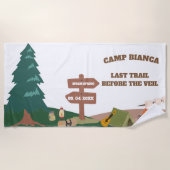 ヴェイルキャンプ前の最後のトレイル独身最後の旅 ビーチタオル (正面)