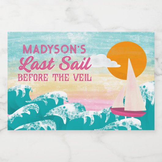 ヴェイルセーリングボートの前の最終セイルバチェロレッテ スパークリングワインラベル (シングルラベル)