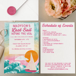 ヴェイルセーリングボートの前の最終セイルバチェロレッテ 招待状