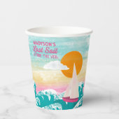 ヴェイルセーリングボートの前の最終セイルバチェロレッテ 紙コップ (正面)