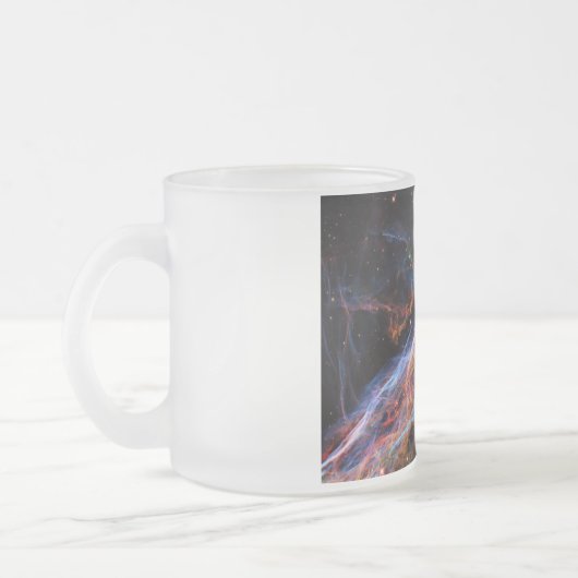ヴェイルネブラスーパーノヴァ残骸ハッブル望遠鏡 フロストグラスマグカップ (左)