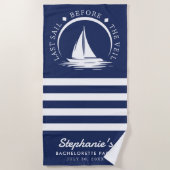 ヴェイルブルーの最後の航海 独身最後のパーティー ビーチタオル (正面)