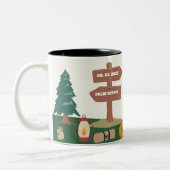 ヴェイル前の最後のトレイル キャンプ独身最後の夜 ツートーンマグカップ (左)