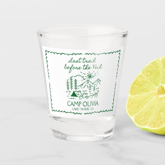 ヴェイル前の最後のトレイル ブライズメイドパーティー ショットグラス (正面)