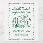 ヴェイル前の最後のトレイル ブライズメイドパーティー ワインラベル (シングルラベル)