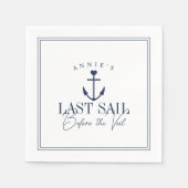 ヴェイル前の最後の航海 ネイビー ブライダルパーティ スタンダードカクテルナプキン (正面)