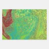 ヴェガボンドドリームス2抽象芸術グリーンラッピング紙 ラッピングペーパーシート (正面3)