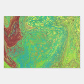 ヴェガボンドドリームス2抽象芸術グリーンラッピング紙 ラッピングペーパーシート (正面2)