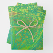 ヴェガボンドドリームス2抽象芸術グリーンラッピング紙 ラッピングペーパーシート (インサイチュ)