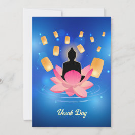 ヴェサックデイブッダ上のロータスランタンヴァイサカ