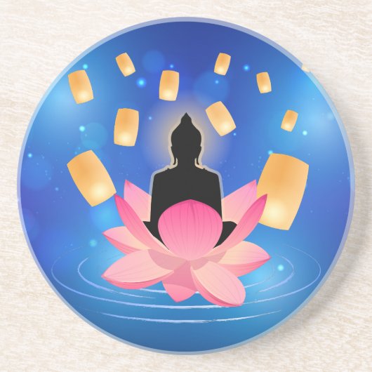 ヴェサックデイブッダ上のロータスランタンヴァイサカ コースター (正面)
