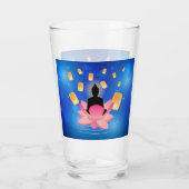 ヴェサックデイブッダ上のロータスランタンヴァイサカ タンブラーグラス (裏面)