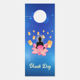 ヴェサックデイブッダ上のロータスランタンヴァイサカ ドアノブサイン