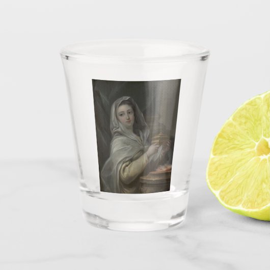 ヴェスタルのヴァージンとして描かれる女性(古代ローマ) ショットグラス (正面)