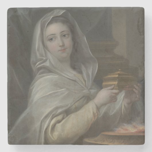 ヴェスタルのヴァージンとして描かれる女性（古代ローマ） ストーンコースター (正面)